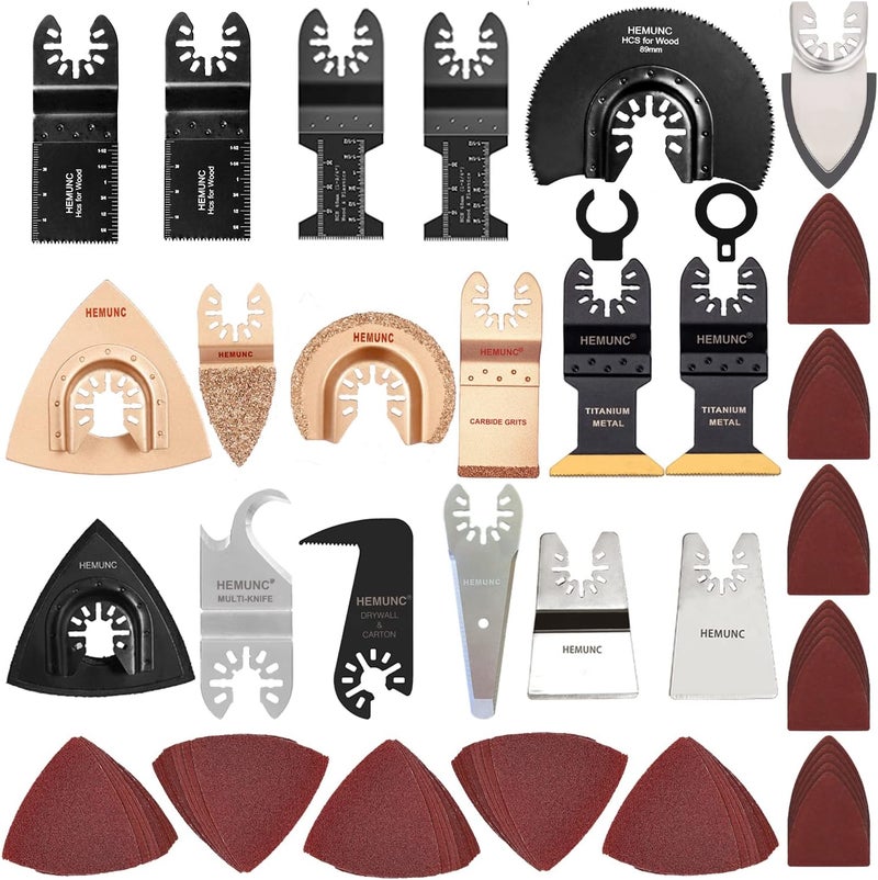 HEMUNC 118PC Oscillating Tool Blades, Oscillating Multitool Saw Blades Accessories Kit - Image 1